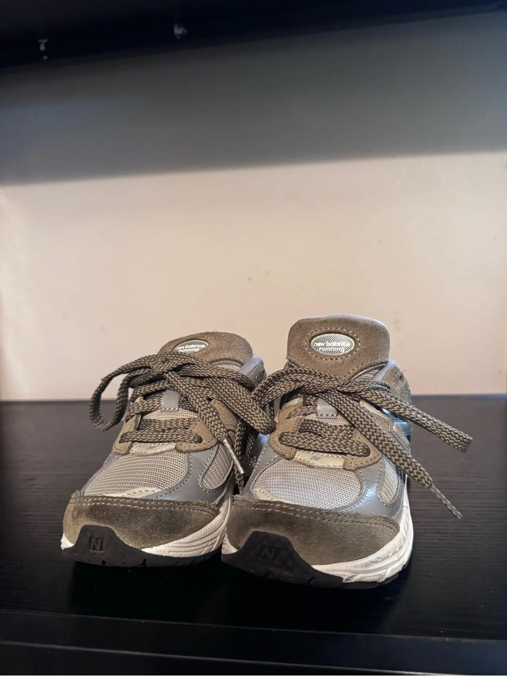 New Balance Toddler Boy Sneakers in Taupe and Light Gray